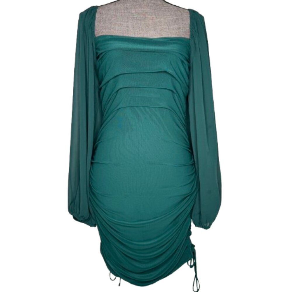 Princess Polly Green Ruched Bodycon‎ Dress
